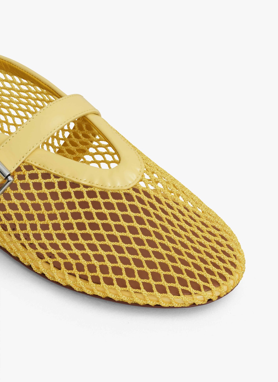 BALLET FLATS IN FISHNET ALAÏA LEMON YELLOW BALLET FLATS IN FISHNET